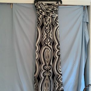 Strapless silk maxi dress